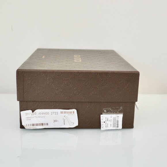 NIB GUCCI SADDLE SOFT TAMPONATO DISTRESSED LEATHER PUMPS - Picture 9 of 9